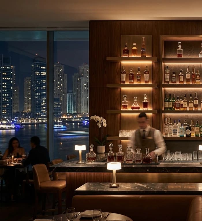 Bar interior at Onyx & Gilt